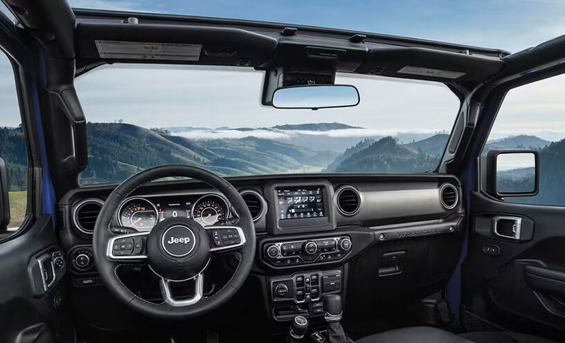The interior of the 2023 Jeep Wrangler