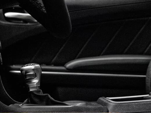 The gear shift and center console in a 2023 Dodge Charger SRT Hellcat.