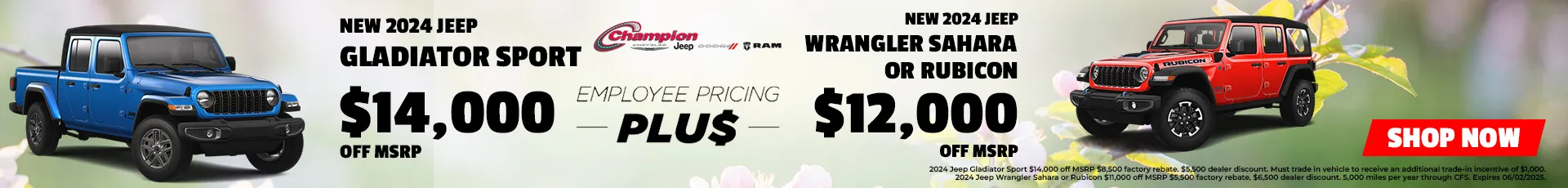 2024 Jeep Gladiator and Wrangler Models