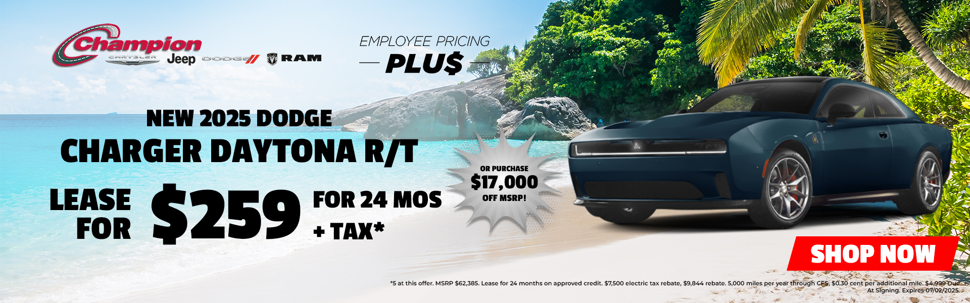 New 2025 Dodge Charger Daytona R/T | Lease For $259