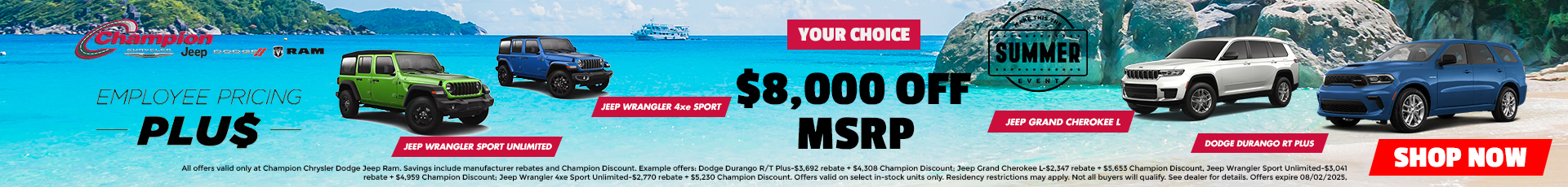 YOUR CHOICE | $8,000 OFF MSRP
