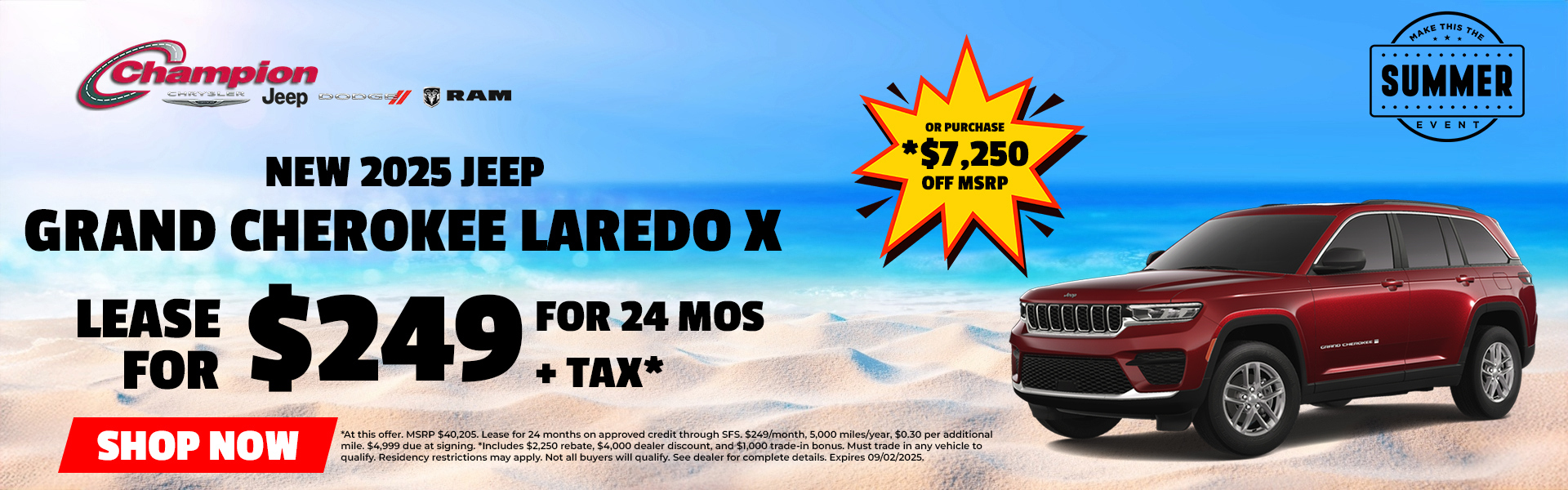NEW 2025 JEEP GRAND CHEROKEE LAREDO X | LEASE FOR 249